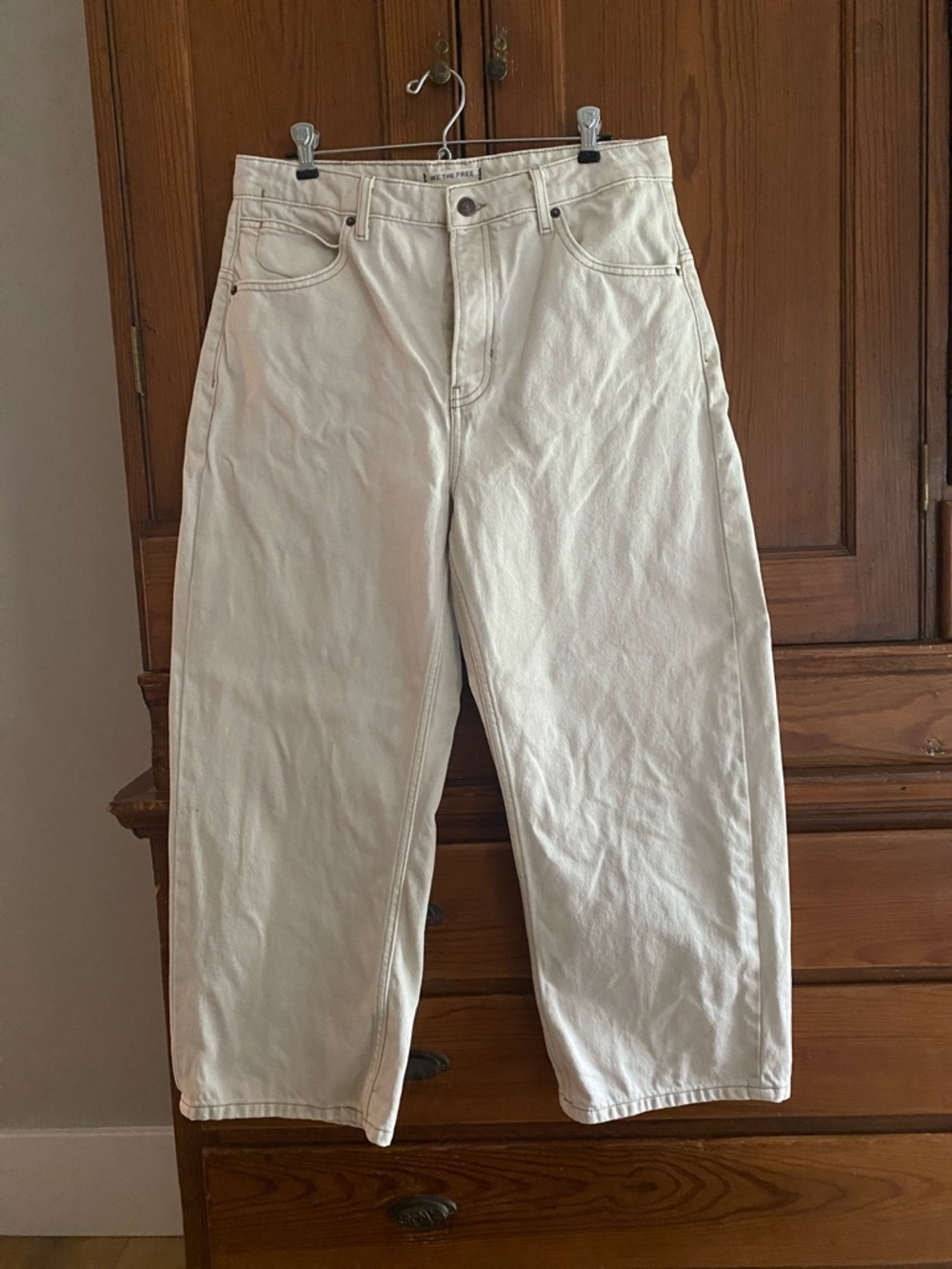 We The Free Wide Leg Boyfriend Cream Women’s Jeans